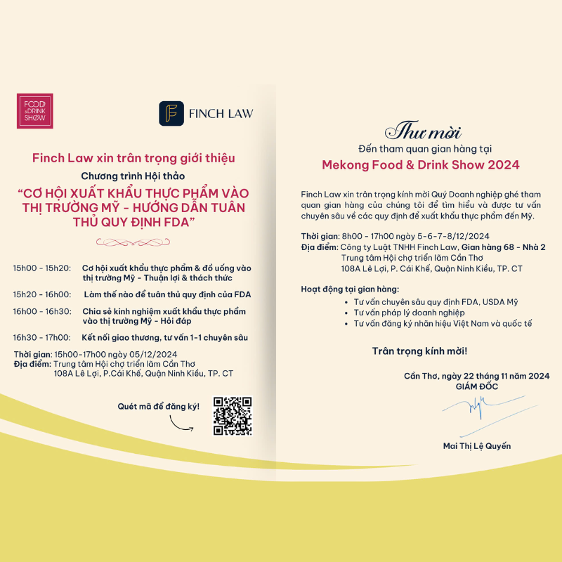 Hội Thảo Cơ Hội Xuất Khẩu Thực Phẩm Vào Thị Trường Mỹ