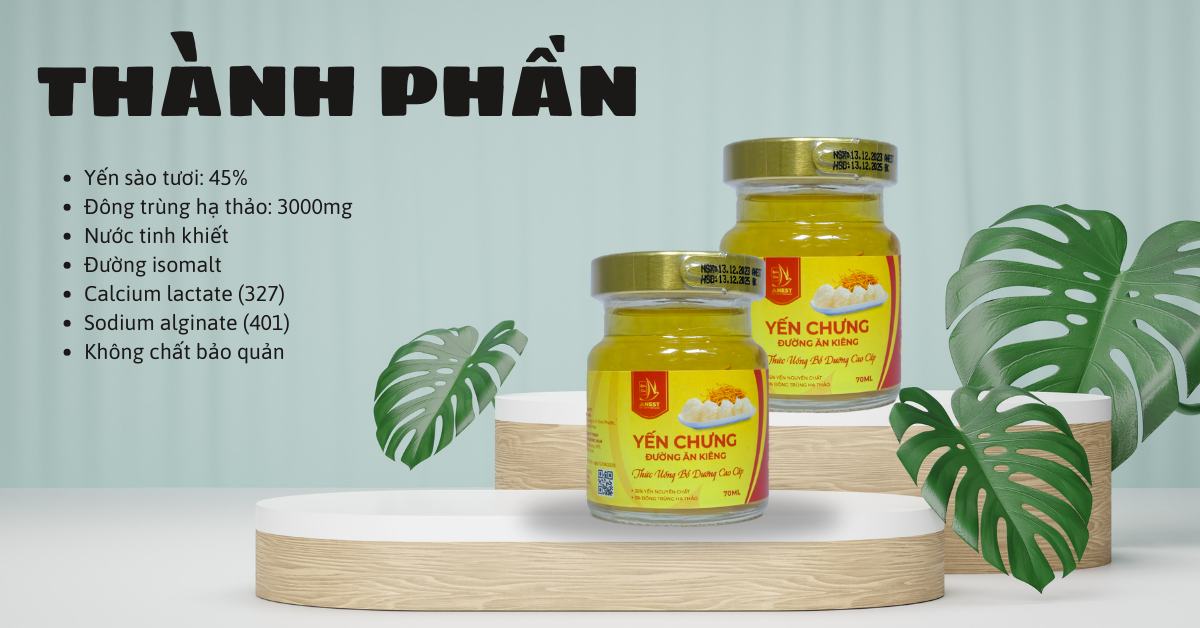 Yến chưng đông trùng hạ thảo đường ăn kiêng