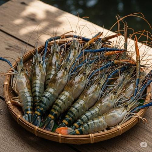 Cấp đông tôm với nước