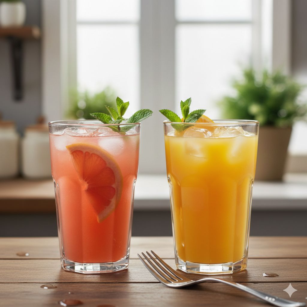 Bảng so sánh nước cam và nước ép bưởi