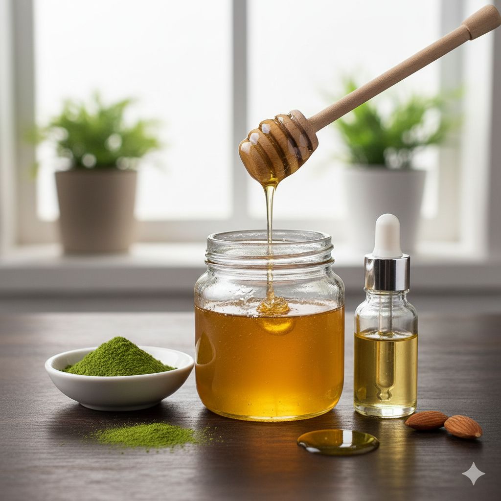 Mặt nạ cho da nhạy cảm với mật ong, trà xanh, dầu hạnh nhân