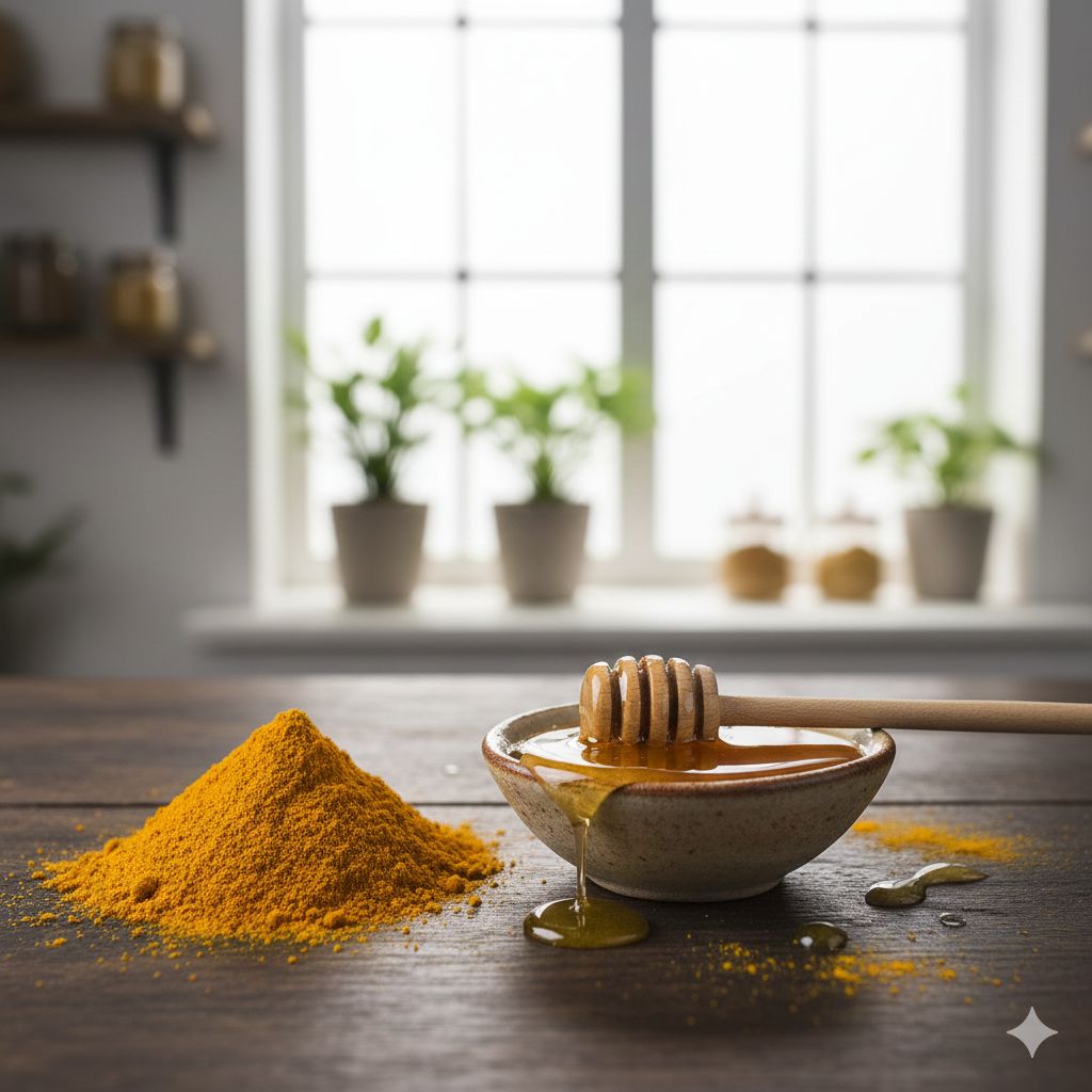 Mật ong với bột nghệ hỗ trợ dạ dày