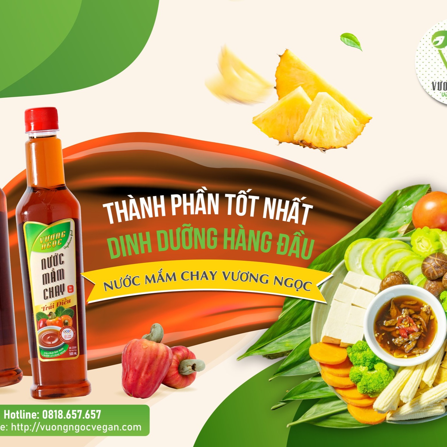 1. Cách pha nước mắm chay trái điều ăn liền