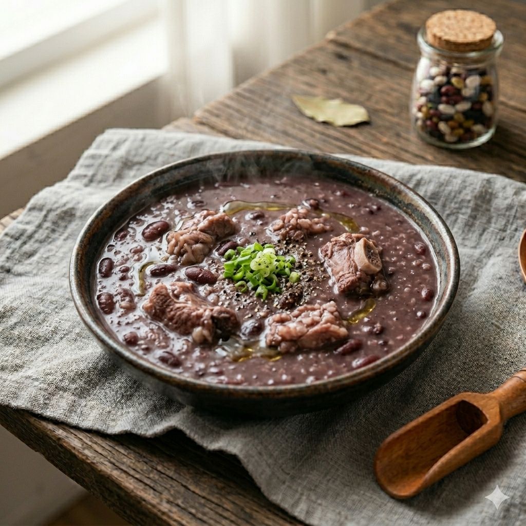 5. Cháo đậu đen gạo nếp – bổ khí huyết