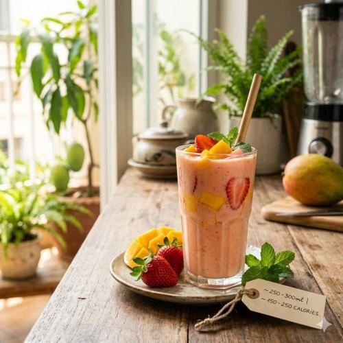 Sinh tố xoài dâu tây bao nhiêu calo?