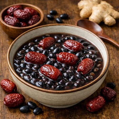 3. Đậu đen hầm táo tàu – bổ huyết, làm đẹp da