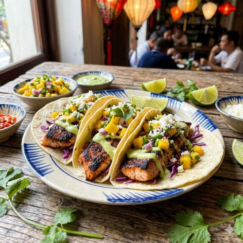 Taco cá hồng sốt xoài có bao nhiêu calo?