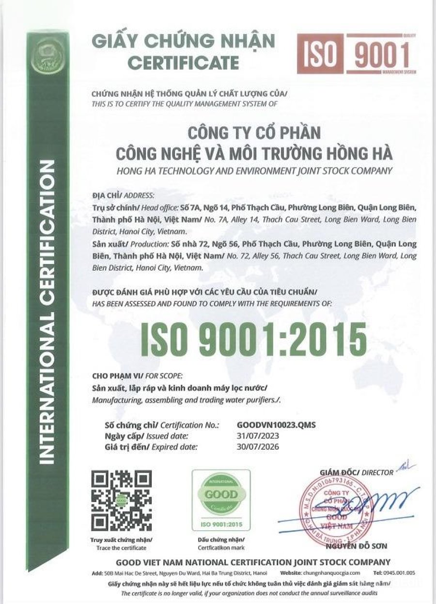 2. Giấy chứng nhận chất lượng Iso 9001-2015