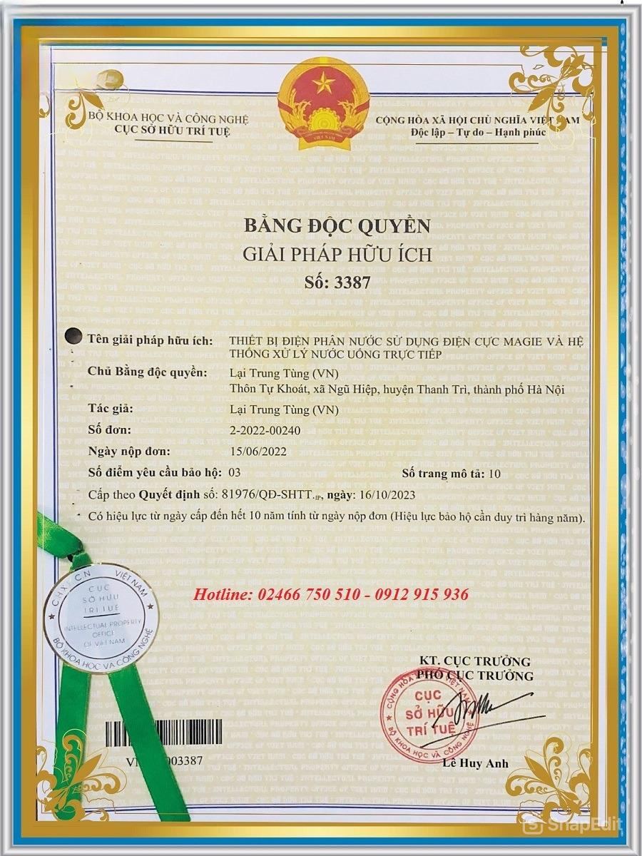 1. Giấy chứng nhận sở hữu trí tuệ