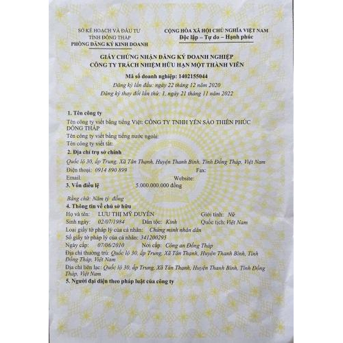 Giấy chứng nhận đăng ký doanh nghiệp