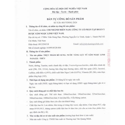 Hồ sơ công bố sản phẩm