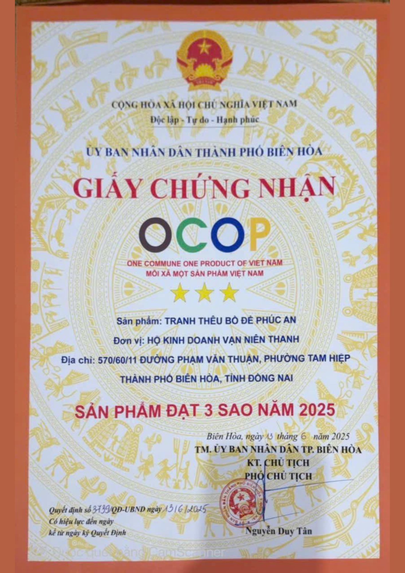Chứng Nhận OCOP