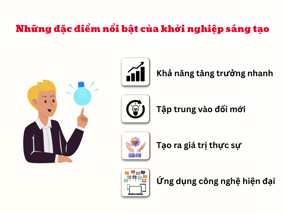 2. Những đặc điểm nổi bật của khởi nghiệp sáng tạo