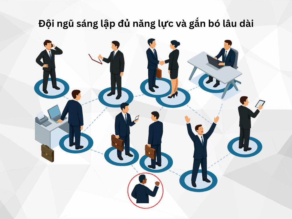 4. Đội ngũ sáng lập đủ năng lực và gắn bó lâu dài