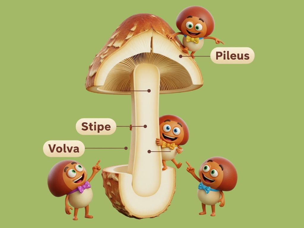 Cấu tạo hình thái của Nấm rơm: