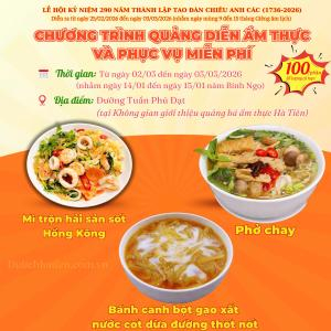 Quảng Diễn Ẩm Thực Hà Tiên: Phục Vụ Miễn Phí Tại Lễ Hội Chiêu Anh Các 2026