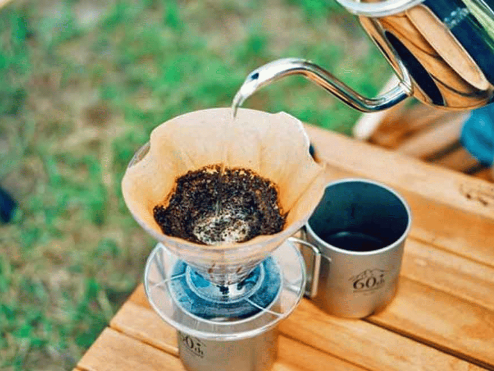 Cà phê được pha ở núi Phú Sĩ rất ngon