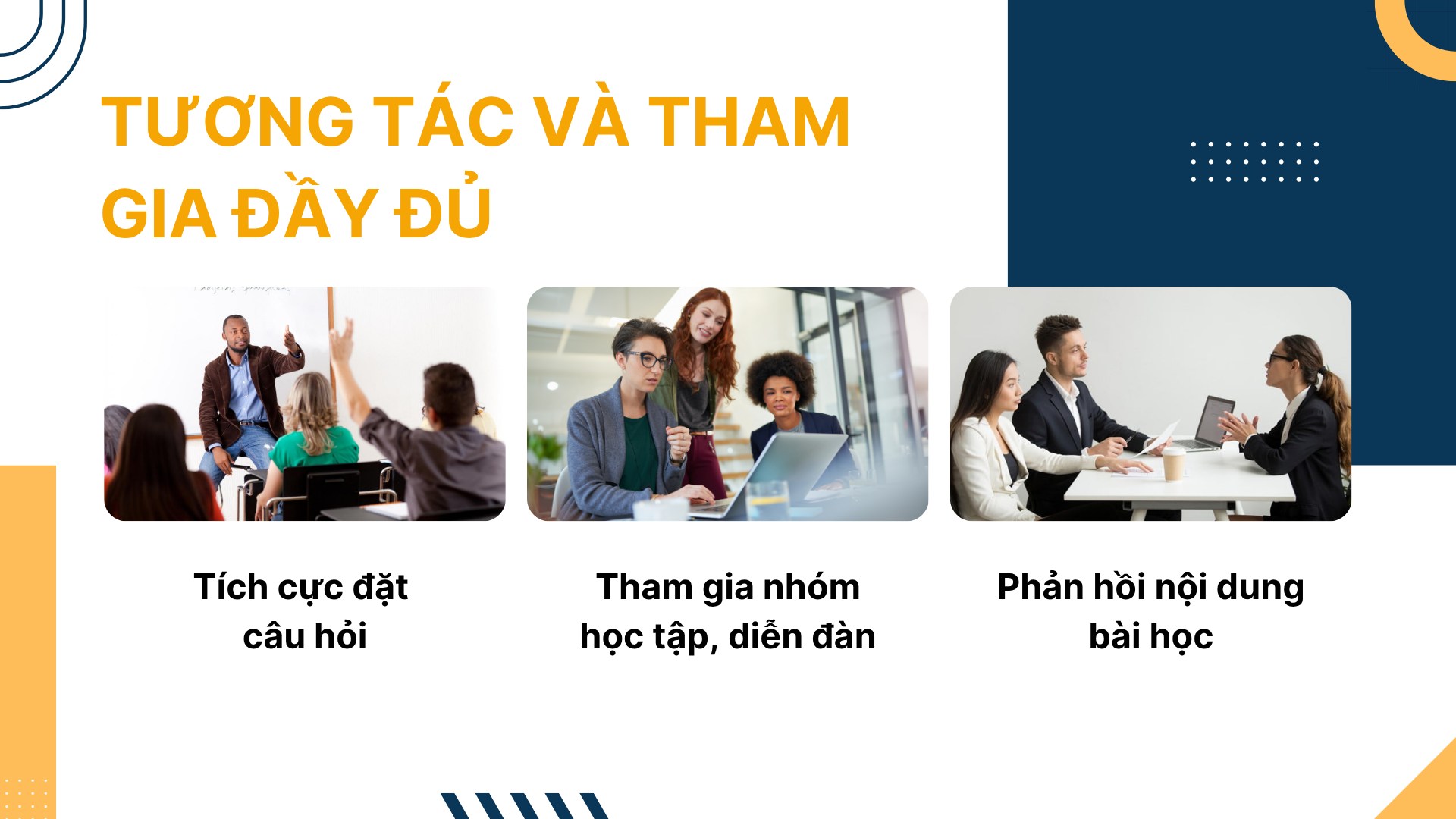 3. Tương tác và tham gia đầy đủ