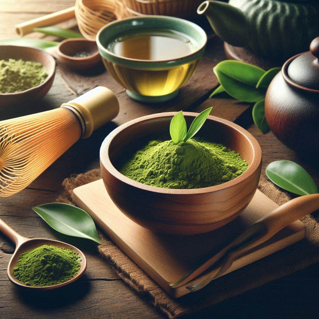 Mặt nạ bột trà xanh, mật ong và dầu dừa