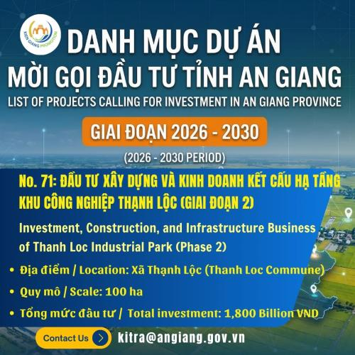 No. 71: Đầu Tư Xây Dựng Và Kinh Doanh Kết Cấu Hạ Tầng Khu Công Nghiệp Thạnh Lộc (Giai Đoạn 2)