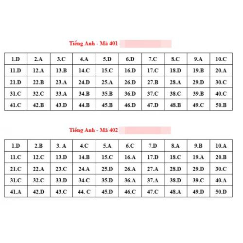 2. Đáp án tham khảo