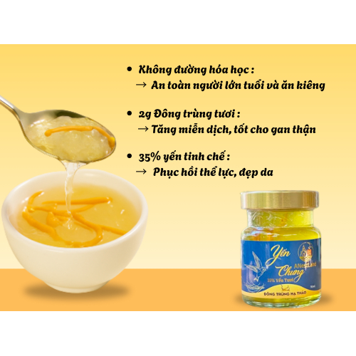 1. Công thức “vàng” từ yến sào và đông trùng hạ thảo