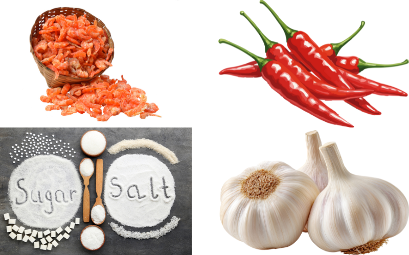 Nguyên liệu làm muối tôm Tây Ninh tại nhà