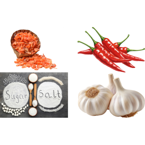 Nguyên liệu làm muối tôm Tây Ninh tại nhà